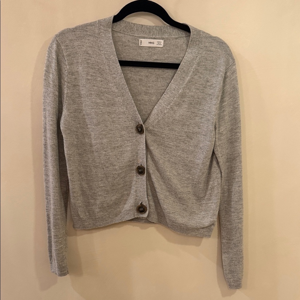 Mango Light Gray Women's Cardigan